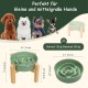 Anti-Slinging Bowl Dog Ceramic Dog Bowl Raised - Anti Sling Bowl Dog with Non-Slip Bamboo Stand - Feeding Bowl Dog for Medium and Large Dogs - Feeding Bowl Dog Slow Eating - Grey - 22.5 cm