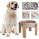 Anti-Slinging Bowl Dog Ceramic Dog Bowl Raised - Anti Sling Bowl Dog with Non-Slip Bamboo Stand - Feeding Bowl Dog for Medium and Large Dogs - Feeding Bowl Dog Slow Eating - Grey - 22.5 cm