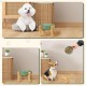 Anti-Slinging Bowl Dog Ceramic Dog Bowl Raised - Anti Sling Bowl Dog with Non-Slip Bamboo Stand - Feeding Bowl Dog for Medium and Large Dogs - Feeding Bowl Dog Slow Eating - Grey - 22.5 cm