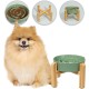 Anti-Slinging Bowl Dog Ceramic Dog Bowl Raised - Anti Sling Bowl Dog with Non-Slip Bamboo Stand - Feeding Bowl Dog for Medium and Large Dogs - Feeding Bowl Dog Slow Eating - Grey - 22.5 cm