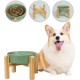 Anti-Slinging Bowl Dog Ceramic Dog Bowl Raised - Anti Sling Bowl Dog with Non-Slip Bamboo Stand - Feeding Bowl Dog for Medium and Large Dogs - Feeding Bowl Dog Slow Eating - Grey - 22.5 cm