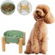 Anti-Slinging Bowl Dog Ceramic Dog Bowl Raised - Anti Sling Bowl Dog with Non-Slip Bamboo Stand - Feeding Bowl Dog for Medium and Large Dogs - Feeding Bowl Dog Slow Eating - Grey - 22.5 cm