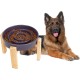 Anti-Slinging Bowl Dog Ceramic Dog Bowl Raised - Anti Sling Bowl Dog with Non-Slip Bamboo Stand - Feeding Bowl Dog for Medium and Large Dogs - Feeding Bowl Dog Slow Eating - Grey - 22.5 cm