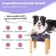 Anti-Slinging Bowl Dog Ceramic Dog Bowl Raised - Anti Sling Bowl Dog with Non-Slip Bamboo Stand - Feeding Bowl Dog for Medium and Large Dogs - Feeding Bowl Dog Slow Eating - Grey - 22.5 cm
