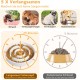 Anti-Slinging Bowl Dog Ceramic Dog Bowl Raised - Anti Sling Bowl Dog with Non-Slip Bamboo Stand - Feeding Bowl Dog for Medium and Large Dogs - Feeding Bowl Dog Slow Eating - Grey - 22.5 cm