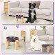 Anti-Slinging Bowl Dog Ceramic Dog Bowl Raised - Anti Sling Bowl Dog with Non-Slip Bamboo Stand - Feeding Bowl Dog for Medium and Large Dogs - Feeding Bowl Dog Slow Eating - Grey - 22.5 cm