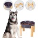 Anti-Slinging Bowl Dog Ceramic Dog Bowl Raised - Anti Sling Bowl Dog with Non-Slip Bamboo Stand - Feeding Bowl Dog for Medium and Large Dogs - Feeding Bowl Dog Slow Eating - Grey - 22.5 cm