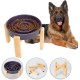 Anti-Slinging Bowl Dog Ceramic Dog Bowl Raised - Anti Sling Bowl Dog with Non-Slip Bamboo Stand - Feeding Bowl Dog for Medium and Large Dogs - Feeding Bowl Dog Slow Eating - Grey - 22.5 cm