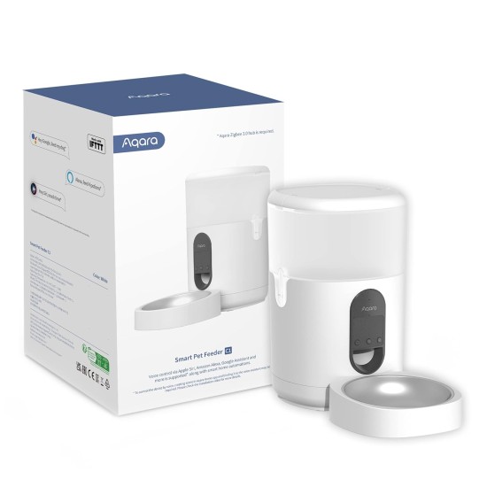 Aqara Smart Feeder C1, Requires AQARA Zigbee 3.0 HUB, for Cats and Dogs, Programmable Portion Control, Can Be Controlled via Google, Alexa, Siri, Works with SmartThings Aqara Smart Feeder C1, Requires AQARA Zigbee 3.0 HUB, for Cats and Dogs, Programmable Portion Control, Can Be Controlled via Google, Alexa, Siri, Works with SmartThings