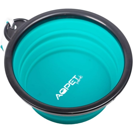 Aqpet Silicone Collapsible Travel Bowl with Carabiner for Dogs and Cats Capacity 750ml Aqpet Silicone Collapsible Travel Bowl with Carabiner for Dogs and Cats Capacity 750ml