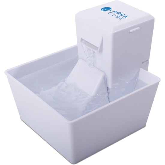Aqua Drinking Fountain, Pet Fountain for Small Dogs and Cats, 1.8 Litres, BPA Free, Energy Saving, Quiet, Drinking Fountain for Small Pets, Includes Filter