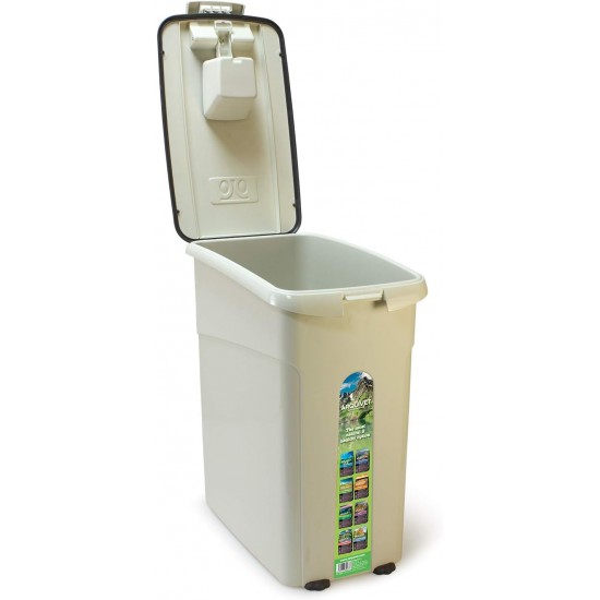 Arquivet Large Capacity 20kg/54 Litre Airtight Dog Cat Food Container with Wheels 29 x 53 x 54.5 cm for Large Pets Arquivet Large Capacity 20kg/54 Litre Airtight Dog Cat Food Container with Wheels 29 x 53 x 54.5 cm for Large Pets