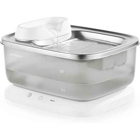 AstroPet 7L Drinking Fountain for Dogs and Cats, Ultra Quiet, Wireless, Automatic Cat Fountain and Dog Fountain, 40 Days Long Battery Life, Less than 30 dB Extremely Quiet, Easy to Clean AstroPet 7L Drinking Fountain for Dogs and Cats, Ultra Quiet, Wireless, Automatic Cat Fountain and Dog Fountain, 40 Days Long Battery Life, Less than 30 dB Extremely Quiet, Easy to Clean