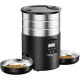 Automatic Cat Feeder, 2 Bowls, Cat Food, Automatic, Stainless Steel Feeder, Cat Feeder, Programmable Timer, 5 L Dog Feeder, Dry Food Dispenser, Two Power Sources, for Small/Medium Pets