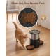 Automatic Cat Feeder, 2 Bowls, Cat Food, Automatic, Stainless Steel Feeder, Cat Feeder, Programmable Timer, 5 L Dog Feeder, Dry Food Dispenser, Two Power Sources, for Small/Medium Pets