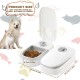 Automatic Cat Feeder for 2 Meals: Two Meal Automatic Feeder with Timer & Non-Slip Mat for Dogs and Cats, Cat Feeder for 2 Meals, Automatic Feeder Cat, Light Grey