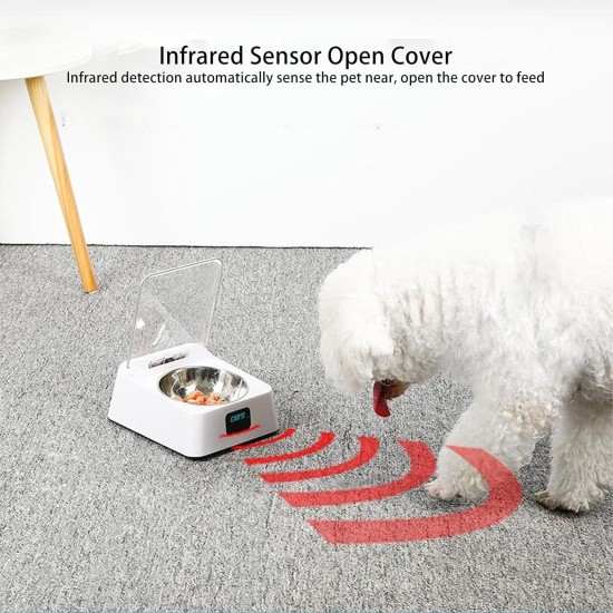 Automatic Cat Food Dispenser, 350 ml, Induction Lid Opening, Pet Feeder, Smart Feed, Automatic Feeder Cat Feeder with Digital Display for Cats and Dogs Automatic Cat Food Dispenser, 350 ml, Induction Lid Opening, Pet Feeder, Smart Feed, Automatic Feeder Cat Feeder with Digital Display for Cats and Dogs