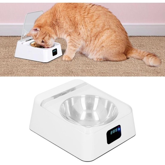 Automatic Cat Food Dispenser, 350 ml, Induction Lid Opening, Pet Feeder, Smart Feed, Automatic Feeder Cat Feeder with Digital Display for Cats and Dogs Automatic Cat Food Dispenser, 350 ml, Induction Lid Opening, Pet Feeder, Smart Feed, Automatic Feeder Cat Feeder with Digital Display for Cats and Dogs