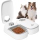 Automatic Cat and Dog Feeder, 2 in 1 Upgraded Chip Timed Dry Pet Food Feeder with Display, 48 Hours Freshness for Semi-Wet Food, Healthier Meal for All Pets