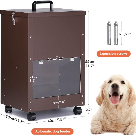 Automatic Dog Drink, 20 kg, Galvanised Dog Food, Gravity Feeder, Extra Large Self-Feeding Dog Feeder, Automatic Pet Feeder, Easy to Move with Wheels Automatic Dog Drink, 20 kg, Galvanised Dog Food, Gravity Feeder, Extra Large Self-Feeding Dog Feeder, Automatic Pet Feeder, Easy to Move with Wheels