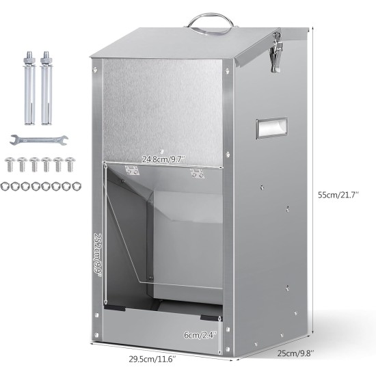 Automatic Dog Feeder, Automatic Dog Feeder for Outdoor Use, Large Breed, 11 kg, Large Capacity, Stainless Steel, Gravity Automatic Pet Feeder for Dogs, Cats Automatic Dog Feeder, Automatic Dog Feeder for Outdoor Use, Large Breed, 11 kg, Large Capacity, Stainless Steel, Gravity Automatic Pet Feeder for Dogs, Cats
