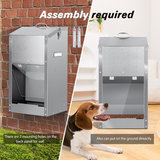 Automatic Dog Feeder, Automatic Dog Feeder for Outdoor Use, Large Breed, 11 kg, Large Capacity, Stainless Steel, Gravity Automatic Pet Feeder for Dogs, Cats Automatic Dog Feeder, Automatic Dog Feeder for Outdoor Use, Large Breed, 11 kg, Large Capacity, Stainless Steel, Gravity Automatic Pet Feeder for Dogs, Cats