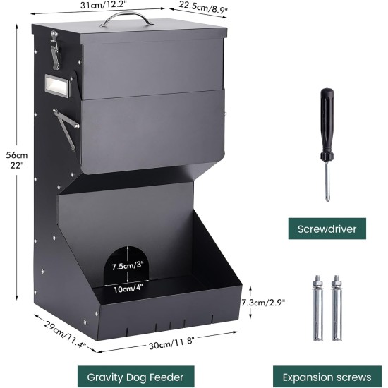 Automatic Dog Feeder for Large Breeds, 25 Pounds Gravity Dog Feeder for Outdoor and Indoor and Hanging Feeder for Large Dogs, Cats Automatic Dog Feeder for Large Breeds, 25 Pounds Gravity Dog Feeder for Outdoor and Indoor and Hanging Feeder for Large Dogs, Cats