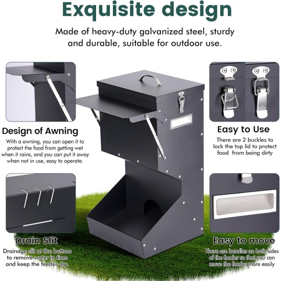 Automatic Dog Feeder for Large Breeds, 25 Pounds Gravity Dog Feeder for Outdoor and Indoor and Hanging Feeder for Large Dogs, Cats Automatic Dog Feeder for Large Breeds, 25 Pounds Gravity Dog Feeder for Outdoor and Indoor and Hanging Feeder for Large Dogs, Cats