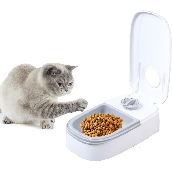 Automatic Feeder, Pet Food Bowl for Cats, Dogs with Timer, for Dry or Semi-Wet Food, 48 Hours Timer (Single Box)