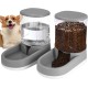 Automatic Food and Water Dispenser for Dogs, Cats, Feeders and Water Dispensers, 2 x 3.8 L, Feeder for Small, Medium and Large Pets, Puppies, Kittens, Grey