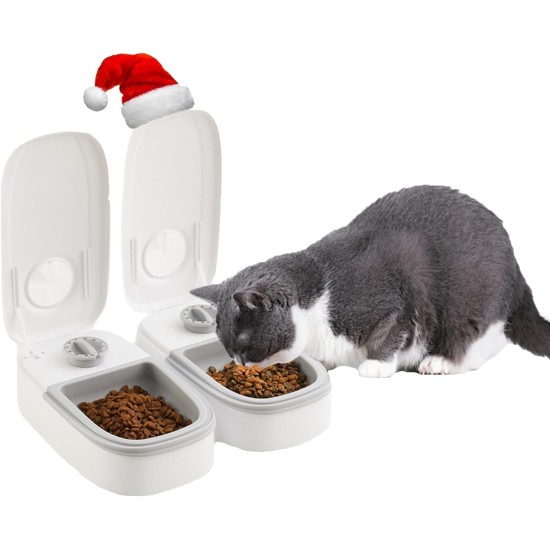 Automatic Pet Feeder 2 Meal 350ml Electronic Timed Dry Wet Feeder with 48 Hour Timer for Cats Small Dogs Automatic Pet Feeder 2 Meal 350ml Electronic Timed Dry Wet Feeder with 48 Hour Timer for Cats Small Dogs