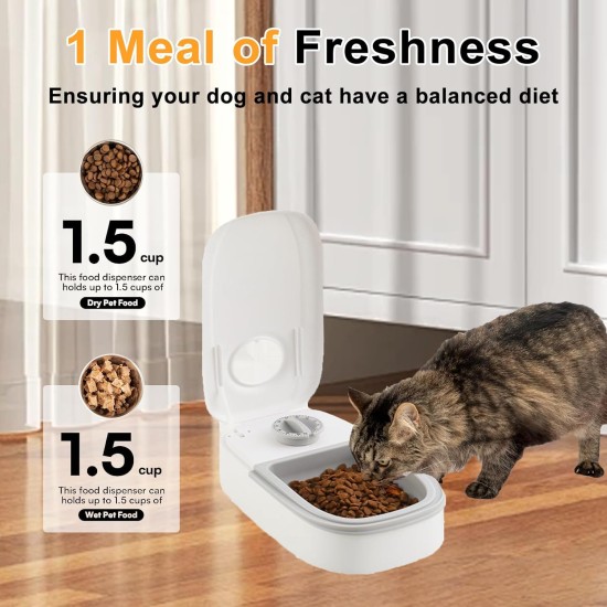 Automatic Pet Feeder 2 Meal 350ml Electronic Timed Dry Wet Feeder with 48 Hour Timer for Cats Small Dogs Automatic Pet Feeder 2 Meal 350ml Electronic Timed Dry Wet Feeder with 48 Hour Timer for Cats Small Dogs