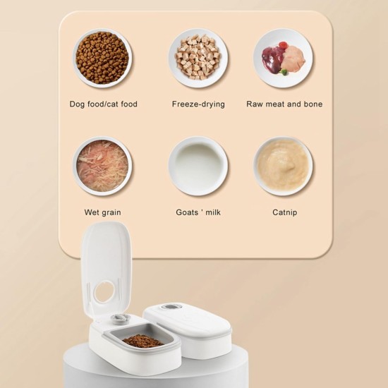 Automatic Pet Feeder 2 Meal 350ml Electronic Timed Dry Wet Feeder with 48 Hour Timer for Cats Small Dogs Automatic Pet Feeder 2 Meal 350ml Electronic Timed Dry Wet Feeder with 48 Hour Timer for Cats Small Dogs