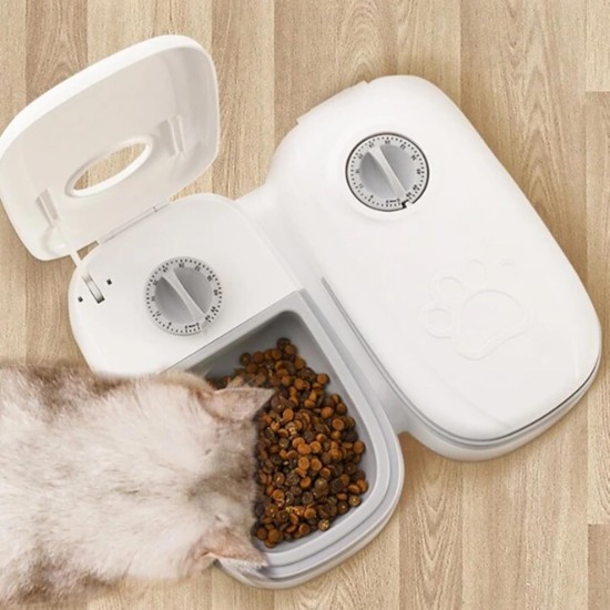 Automatic Pet Feeder 2 Meal 350ml Electronic Timed Dry Wet Feeder with 48 Hour Timer for Cats Small Dogs Automatic Pet Feeder 2 Meal 350ml Electronic Timed Dry Wet Feeder with 48 Hour Timer for Cats Small Dogs