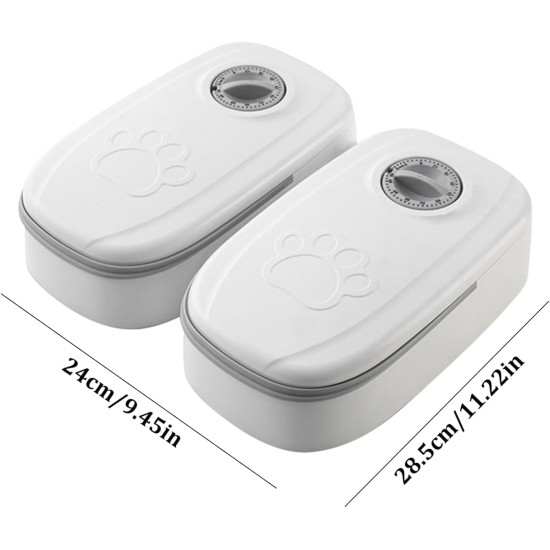Automatic Pet Feeder 2 Meal 350ml Electronic Timed Dry Wet Feeder with 48 Hour Timer for Cats Small Dogs Automatic Pet Feeder 2 Meal 350ml Electronic Timed Dry Wet Feeder with 48 Hour Timer for Cats Small Dogs