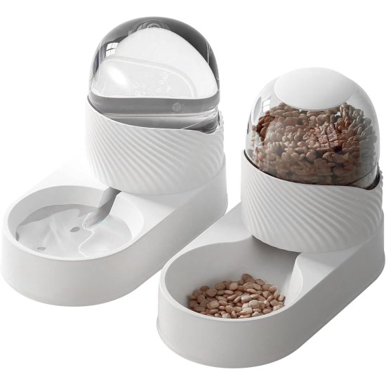 Automatic Pet Feeder, 2L Outdoor Pet Feeder for Dogs, Cats, White, Automatic Feeder for Dogs, Dog Water, with Water Dispenser, Pack of 2 Automatic Pet Feeder, 2L Outdoor Pet Feeder for Dogs, Cats, White, Automatic Feeder for Dogs, Dog Water, with Water Dispenser, Pack of 2