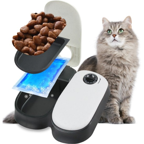 Automatic Pet Feeder 300ml Automatic Feeder for 48-Hour Planning for 2 Meals Timed Feeding Bowl for Dogs and Cats Automatic Pet Feeder 300ml Automatic Feeder for 48-Hour Planning for 2 Meals Timed Feeding Bowl for Dogs and Cats