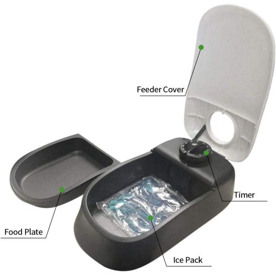 Automatic Pet Feeder 300ml Automatic Feeder for 48-Hour Planning for 2 Meals Timed Feeding Bowl for Dogs and Cats Automatic Pet Feeder 300ml Automatic Feeder for 48-Hour Planning for 2 Meals Timed Feeding Bowl for Dogs and Cats