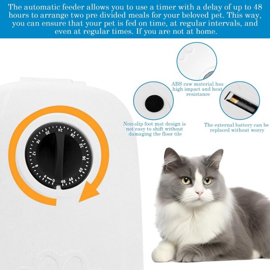 Automatic Pet Feeder, Automatic Pet Feeding for Dogs and Cats, Automatic Feeder with 48-Hour Timer, Feeding Bowl for Cats and Dogs (350 ml Black) Automatic Pet Feeder, Automatic Pet Feeding for Dogs and Cats, Automatic Feeder with 48-Hour Timer, Feeding Bowl for Cats and Dogs (350 ml Black)
