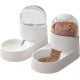 Automatic Pet Feeder and Water Dispenser Kit, Transparent Water Dispenser for Pets, Removable Automatic Cat Feeder, Drinker Set for Dogs, (White)