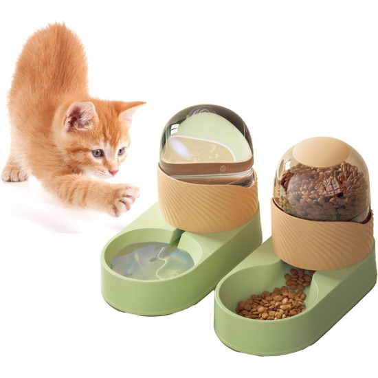 Automatic Pet Feeder and Water Dispenser Kit, Transparent Water Dispenser for Pets, Removable Automatic Cat Feeder, Drinker Set for Dogs, (White) Automatic Pet Feeder and Water Dispenser Kit, Transparent Water Dispenser for Pets, Removable Automatic Cat Feeder, Drinker Set for Dogs, (White)