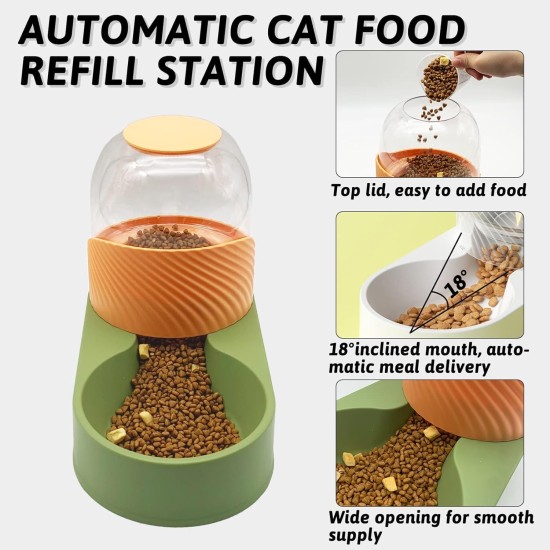 Automatic Pet Feeder and Water Dispenser Kit, Transparent Water Dispenser for Pets, Removable Automatic Cat Feeder, Drinker Set for Dogs, (White) Automatic Pet Feeder and Water Dispenser Kit, Transparent Water Dispenser for Pets, Removable Automatic Cat Feeder, Drinker Set for Dogs, (White)