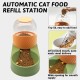 Automatic Pet Feeder and Water Dispenser Kit, Transparent Water Dispenser for Pets, Removable Automatic Cat Feeder, Drinker Set for Dogs, (White)