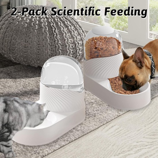 Automatic Pet Feeder and Water Dispenser Kit, Transparent Water Dispenser for Pets, Removable Automatic Cat Feeder, Drinker Set for Dogs, (White) Automatic Pet Feeder and Water Dispenser Kit, Transparent Water Dispenser for Pets, Removable Automatic Cat Feeder, Drinker Set for Dogs, (White)