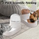 Automatic Pet Feeder and Water Dispenser Kit, Transparent Water Dispenser for Pets, Removable Automatic Cat Feeder, Drinker Set for Dogs, (White)