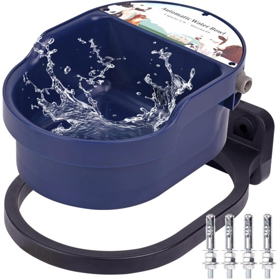 Automatic Water Bowl for Dogs with Adjustable 1/2 Inch Float Valve, Plastic Drinking Fountain for Sheep, Goats, Calves, Dogs, Blue Automatic Water Bowl for Dogs with Adjustable 1/2 Inch Float Valve, Plastic Drinking Fountain for Sheep, Goats, Calves, Dogs, Blue