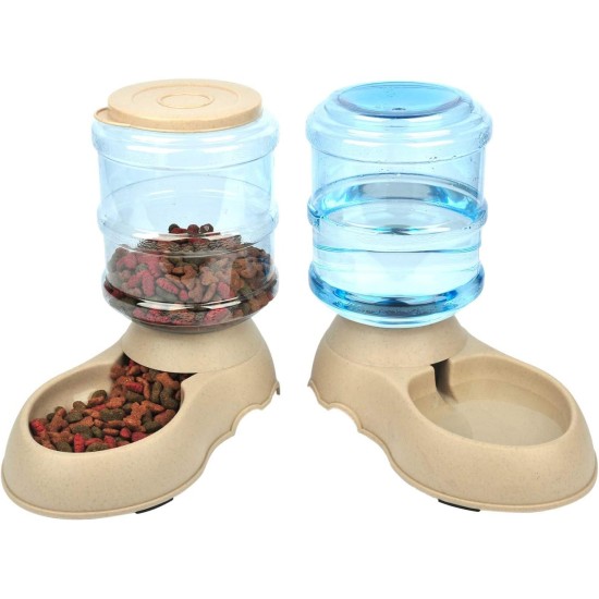 Automatic Water and Feeder for Dogs and Cats Large Capacity Automatic Feeder (3.75 L) Automatic Drinking Fountain and Bowls (Pack of 2) Automatic Water and Feeder for Dogs and Cats Large Capacity Automatic Feeder (3.75 L) Automatic Drinking Fountain and Bowls (Pack of 2)
