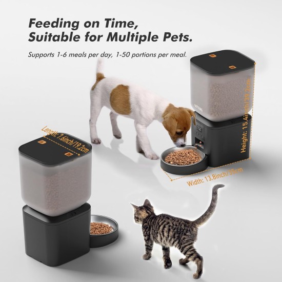 Automatischer Futterspender für Hunde, 8 l/34 Tassen, große Kapazität, automatischer Katzenfutterspender mit Display, LCD-Bildschirm, großes Futtertablett, batteriebetrieben, zeitgesteuerter Automatischer Futterspender für Hunde, 8 l/34 Tassen, große Kapazität, automatischer Katzenfutterspender mit Display, LCD-Bildschirm, großes Futtertablett, batteriebetrieben, zeitgesteuerter