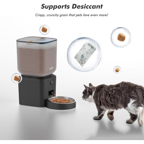 Automatischer Futterspender für Hunde, 8 l/34 Tassen, große Kapazität, automatischer Katzenfutterspender mit Display, LCD-Bildschirm, großes Futtertablett, batteriebetrieben, zeitgesteuerter Automatischer Futterspender für Hunde, 8 l/34 Tassen, große Kapazität, automatischer Katzenfutterspender mit Display, LCD-Bildschirm, großes Futtertablett, batteriebetrieben, zeitgesteuerter