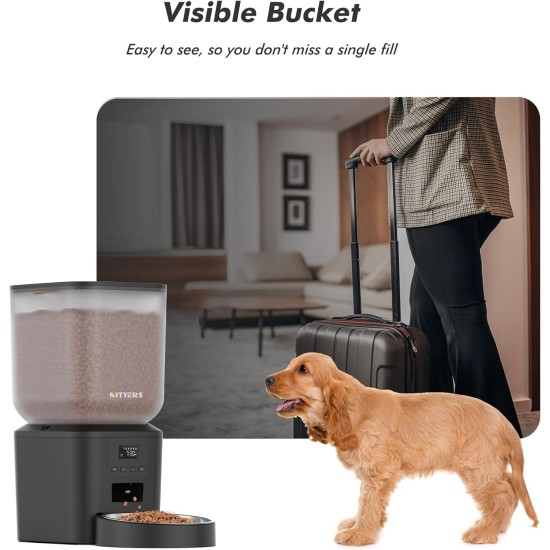 Automatischer Futterspender für Hunde, 8 l/34 Tassen, große Kapazität, automatischer Katzenfutterspender mit Display, LCD-Bildschirm, großes Futtertablett, batteriebetrieben, zeitgesteuerter Automatischer Futterspender für Hunde, 8 l/34 Tassen, große Kapazität, automatischer Katzenfutterspender mit Display, LCD-Bildschirm, großes Futtertablett, batteriebetrieben, zeitgesteuerter